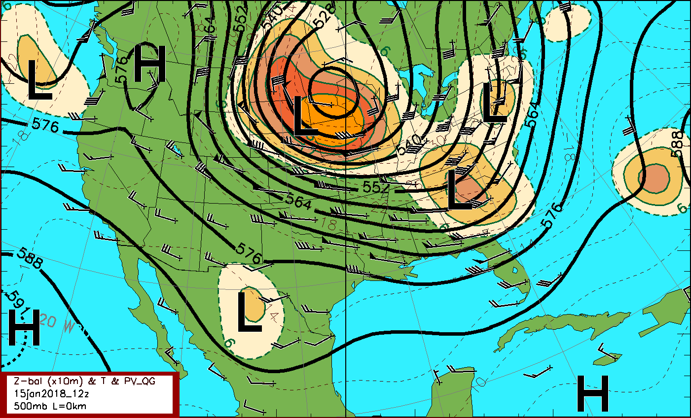 15jan2018_12z_500mb-Analysis_Z-bal_T_PV_QG