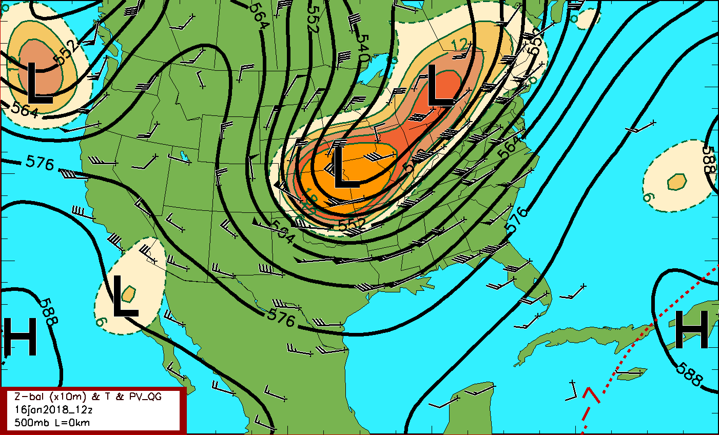 16jan2018_12z_500mb-Analysis_Z-bal_T_PV_QG