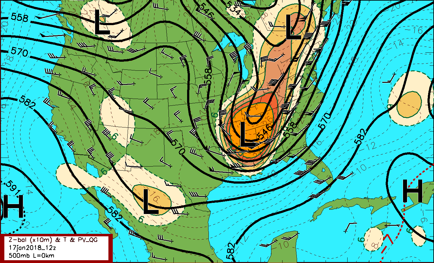 17jan2018_12z_500mb-Analysis_Z-bal_T_PV_QG